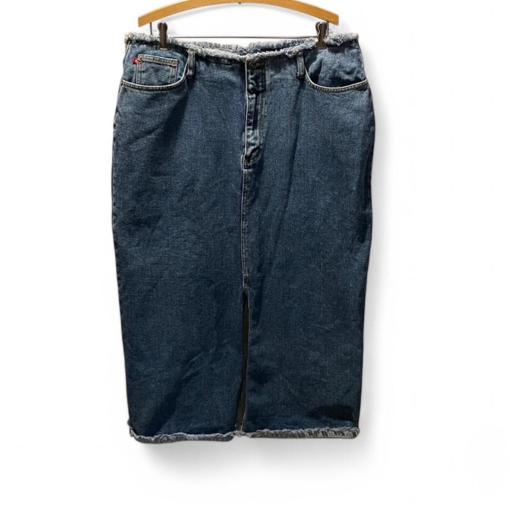 Denim Long Jean Skirt. Y2K Size 18 Waist 36 L36 Zane-Di